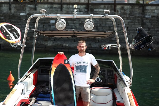2H Wakeboard and Wakesurf on Lake Como with Mastercraft Boat - How the instruction works for beginners and children
