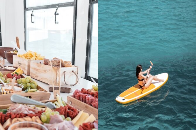 5 Hour Adults Ibiza Boat Trip + lunch, 6 drinks, SUP Boards & DJ - From Rio Ibiza to the first Cala Bassa cove