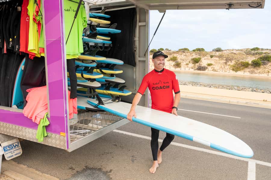 Adelaide: Surfing Lesson at Middleton Beach with Equipment - Learning the basics on the beach