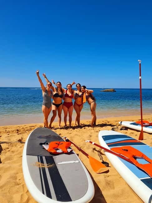 Albufeira: Caves and Beaches SUP Paddleboarding Tour - The beach stop after paddling