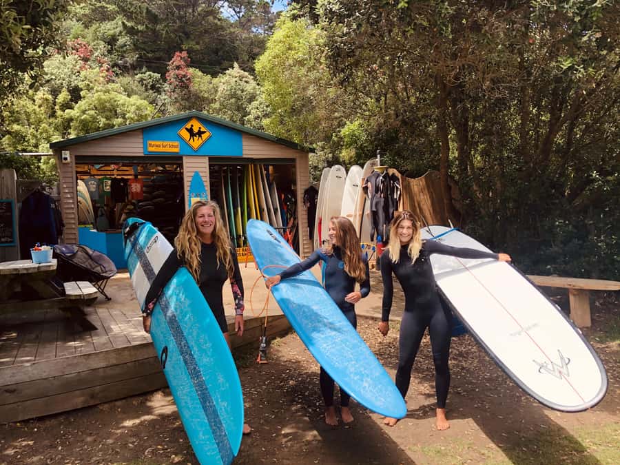 Auckland: Group Surfing Lesson with Muriwai Surf School - Learning the board before meeting the waves