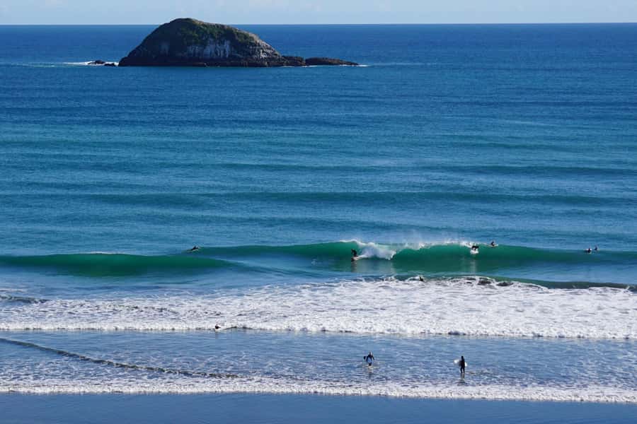Auckland: Group Surfing Lesson with Muriwai Surf School - Checking the waves and learning water safety
