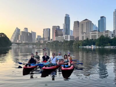 Austin: Giant Paddleboarding Tour Downtown at Sunset w/ Bats