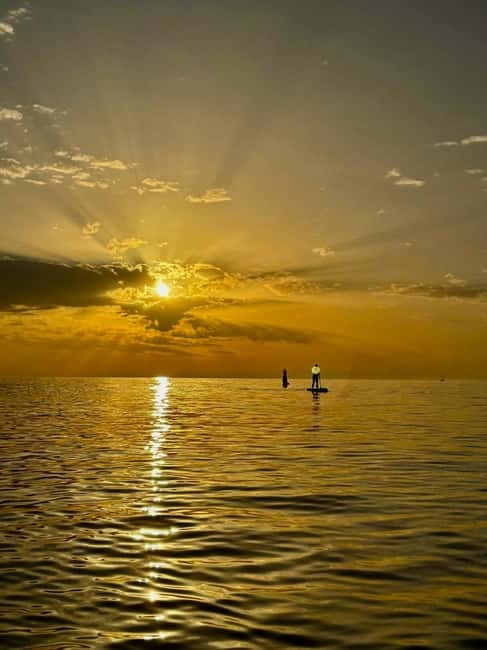 Barcelona: Paddleboarding at Sunrise. Includes: instructor, photos, equipment - Learning the basics before entering the sea