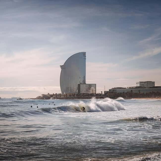 Barcelona: Sunrise or Sunset Paddle Surf with Photos - Sunset from the paddle board