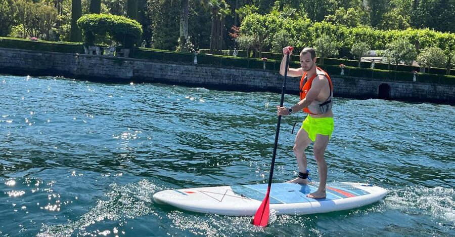 Bellagio Lake Como: Stand up Paddle Rental - South toward private villas and secluded beaches