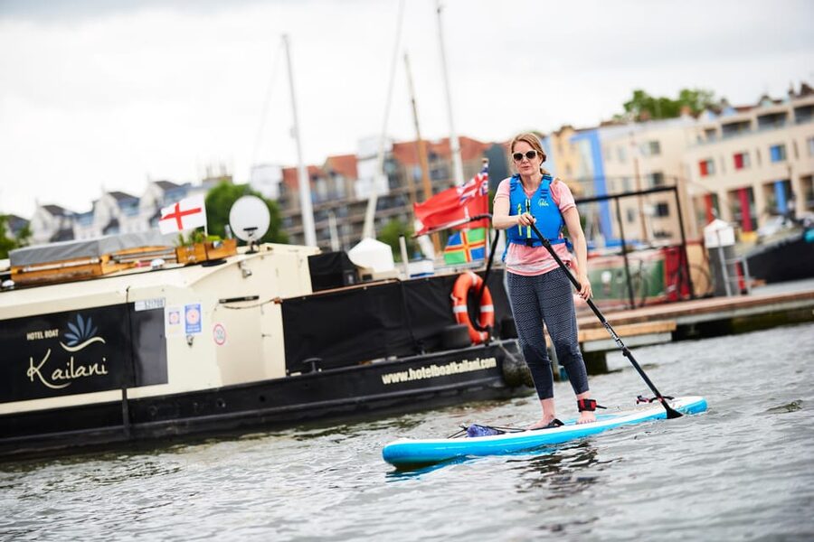Bristol: Paddleboarding Harbourside Tour - Sharing the harbour with the replica Matthew