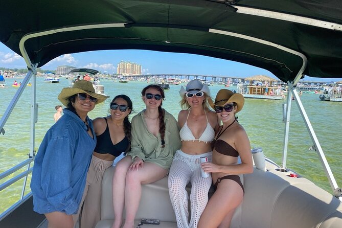 Crab Island Party. Lily Pad, Paddleboard, Speaker and Cooler - The tritoon, seating, and onboard setup