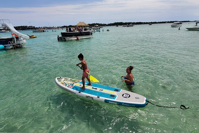 Crab Island Party. Lily Pad, Paddleboard, Speaker and Cooler - Timing, weather, and cancellation