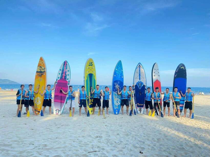 Da Nang: Man Thai Beach Stand-Up Paddleboarding Tour - The return paddle and beach facilities