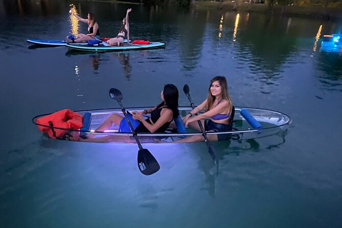 Date Night LED Glow Clear Kayak or Paddleboard & Champagne - Sunset on the first session