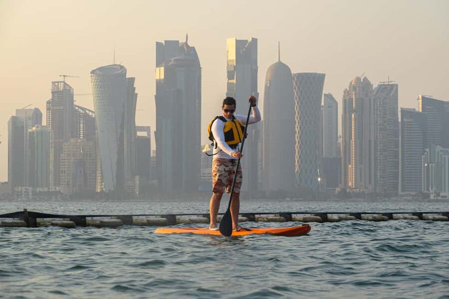 Doha: Kayaking or Paddleboarding at MIA Park - Kayaking or stand-up paddleboarding