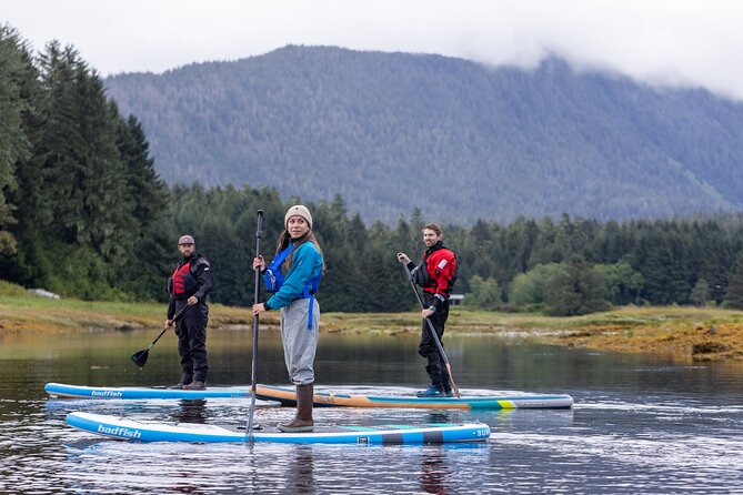 Dry-Suit Paddle board in Juneau with Mendenhall Glacier Views - Getting comfortable in a dry suit