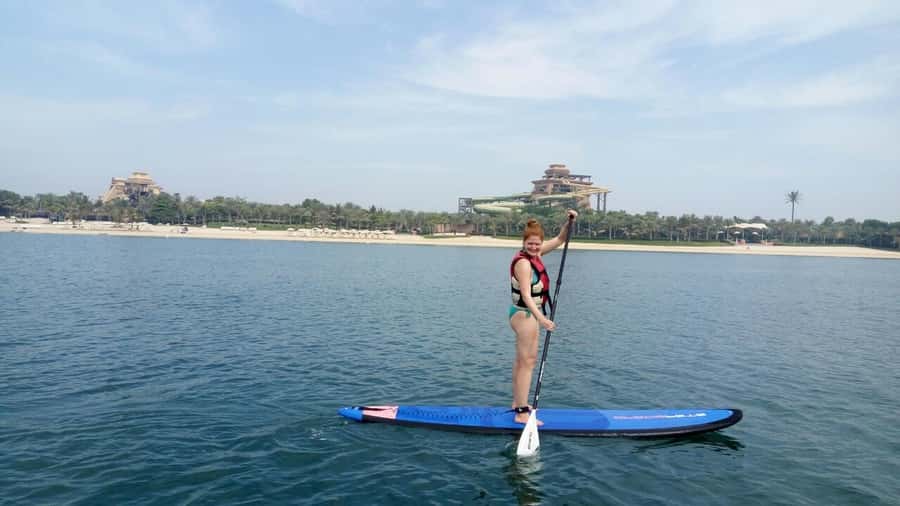 Dubai: Palm Jumeirah Paddle Boarding Tour - Your first lesson on the board