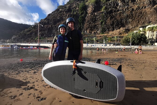 Efoil Surf Board Lesson in Calheta Beach - Meeting Marta and Rodrigo at Avenida D. Manuel I