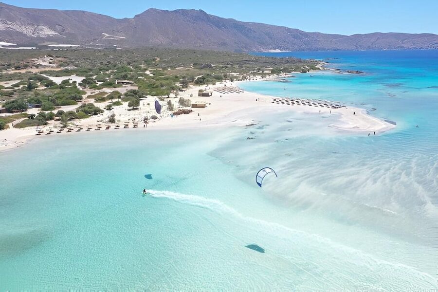 Elafonissi: Private Beach Day Trip with SUP - First sight of Elafonissi Beach