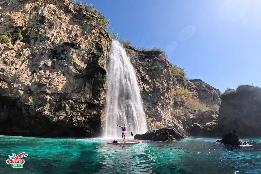 From Nerja: Guided Paddle Surf Cliffs and Maro Waterfall - Reaching the waterfall and Acantilado caves