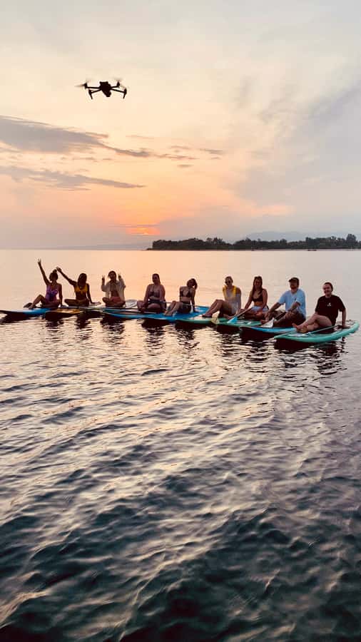 Gili SUP Or Kayak With Drone Shoot . Daylight Or Sunrise - Paddling over Gili Trawangan’s clear water