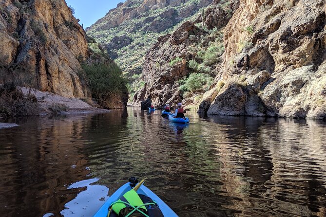 Guided 2.5 Hours Kayaking & Paddle Boarding on Saguaro Lake - Following the canyons and cliff faces