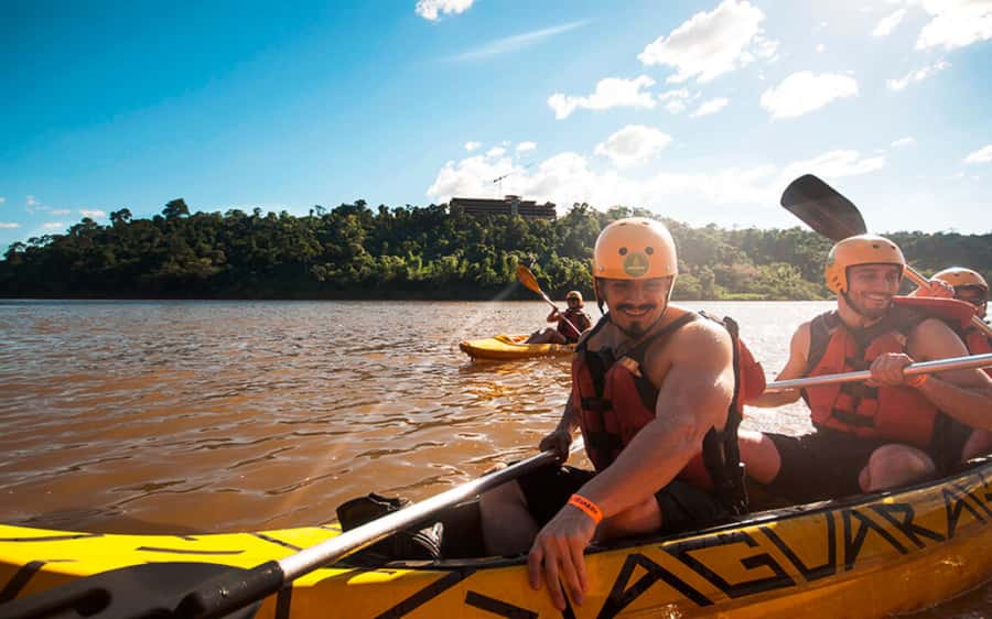 Guided Hike and Kayak or SUP River Tour w/ Transfer - Getting ready at the Iguaçu River