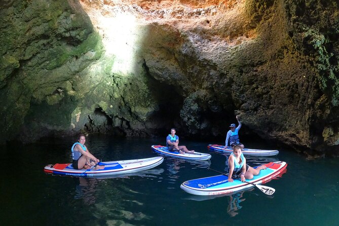 Guided SUP Caves Tour in Lagos – Ponta da Piedade | Small Group - Exploring the caves and rock formations