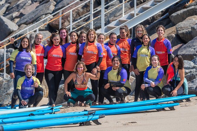 Guided surf tours from Porto city to the beach - What the two-hour surf lesson includes