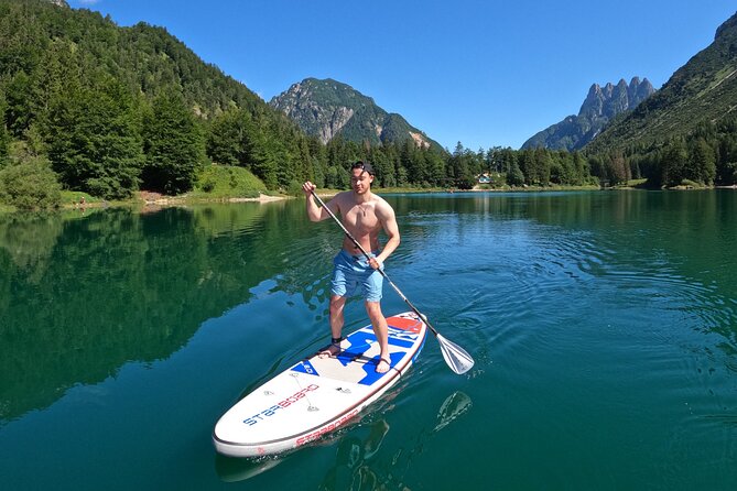 Half-Day Stand-Up Paddleboarding on Lake Predil - Meeting in Bovec and preparing for the water