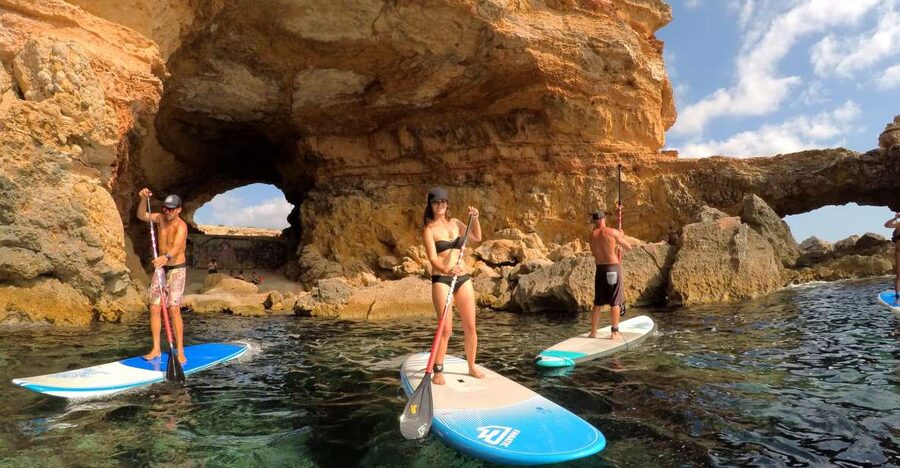 Ibiza: SUP & Snorkel Boat Tour with Caves, Drinks & Photos - Key points at a glance