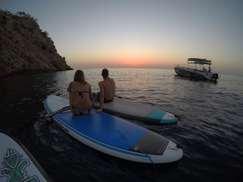 Ibiza: SUP & Snorkel Boat Tour with Caves, Drinks & Photos - Snorkeling in a quiet water stop