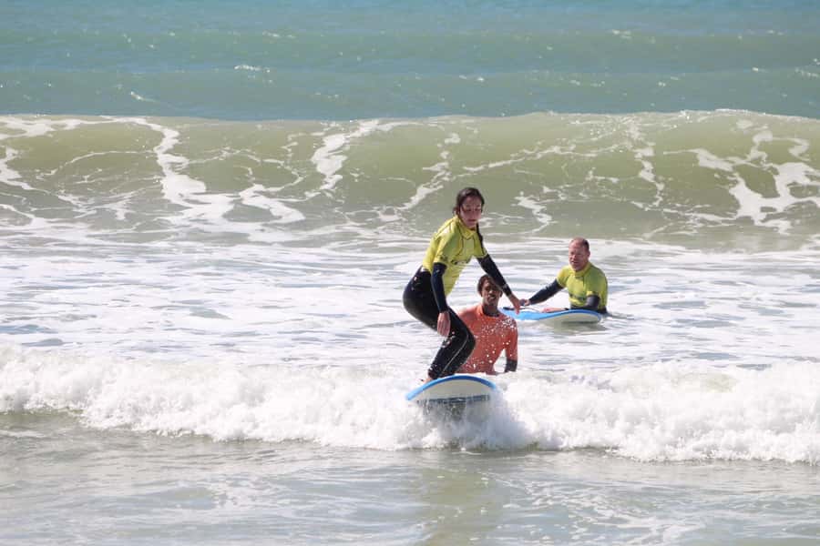 Jeffreys Bay: Learn to Surf Group Lesson - The final two steps: standing and riding toward shore