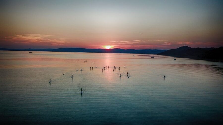 Lake Balaton: Sunset SUP Tour along the Tihany National Park - Returning the same way