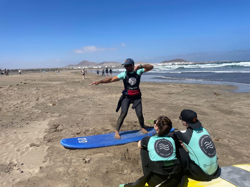 Lanzarote: dynamic surf lessons with friends or private lessons in Famara - Two hours in the water at Famara Beach