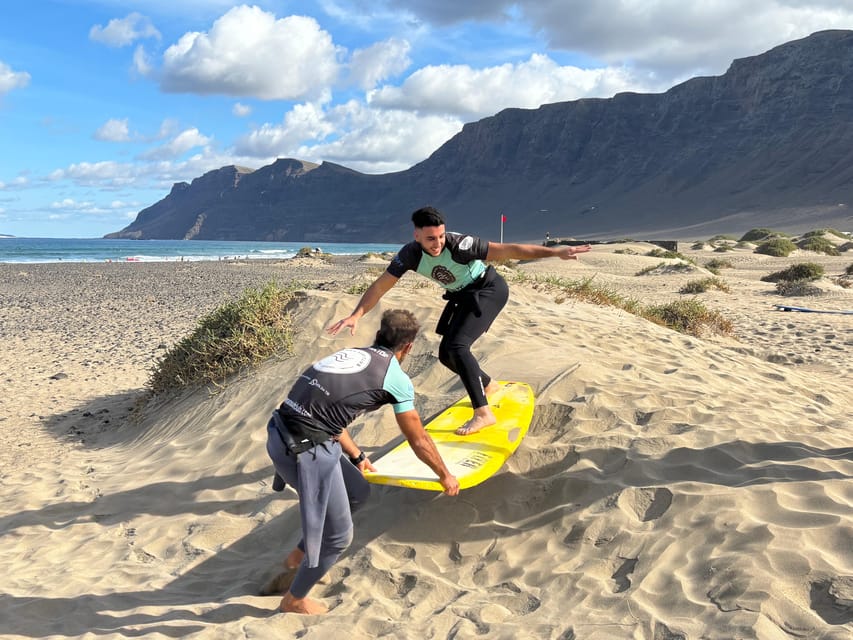Lanzarote: dynamic surf lessons with friends or private lessons in Famara - What the $59 price includes