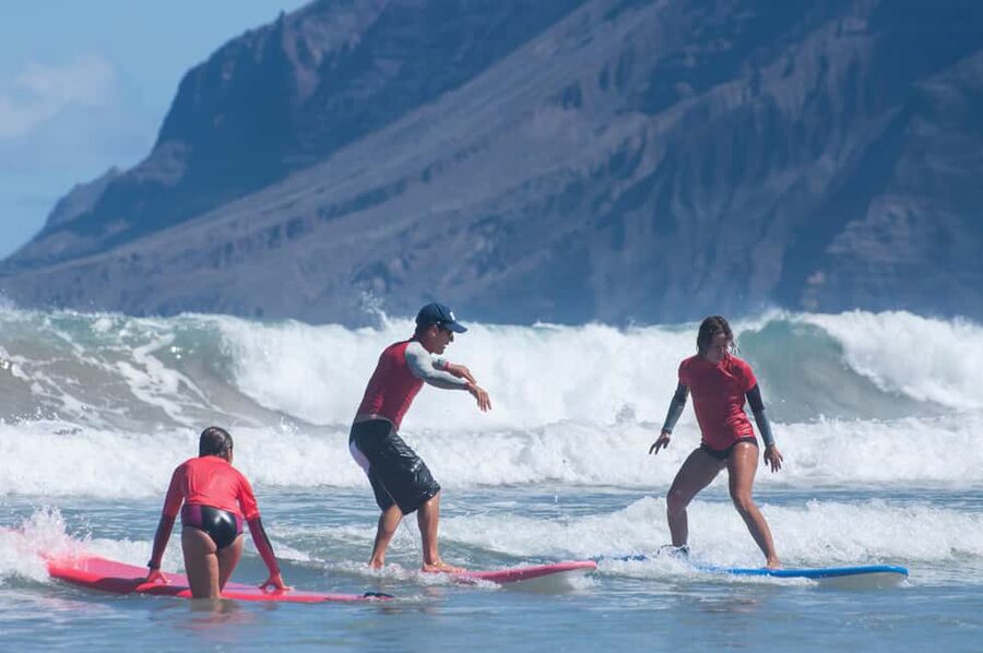 Lanzarote: Famara Private Surf Lesson with a real Pro - Getting on the board for your first wave