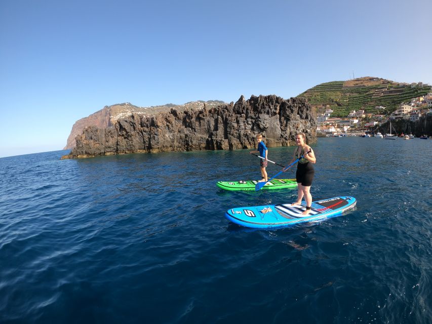 Madeira: Private Paddleboard & Snorkel - Learning to stand on the board