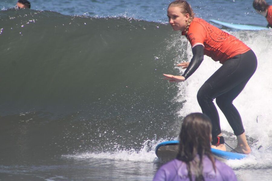 Madeira: surf lesson at Porto da Cruz - Getting ready for the water
