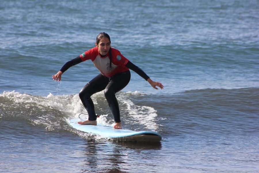 Madeira: Surf Lessons - Learning the pop-up on the sand