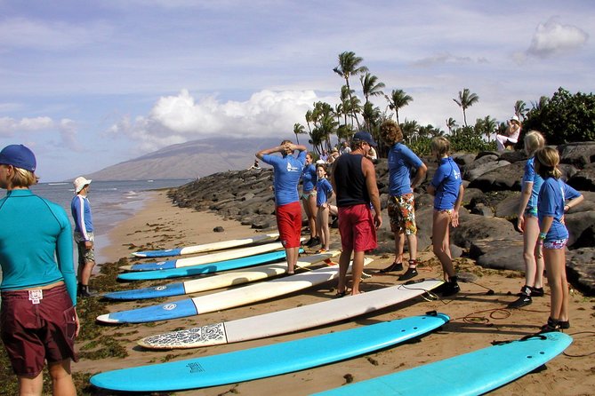 Maui Surf Instruction 101 at Kalama Beach in Kihei - What happens at the black truck and beach meeting point