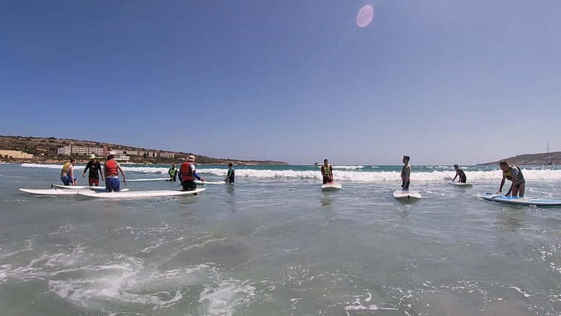Mellieha: Stand-Up Paddleboarding Lesson - Catching a Small Wave in Mellieha Bay