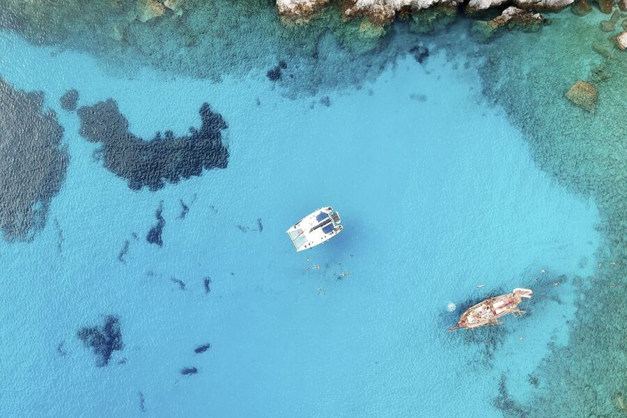 Milos: Full-Day Catamaran Cruise with Paddle Board - The final swim at Saint Dimitrios