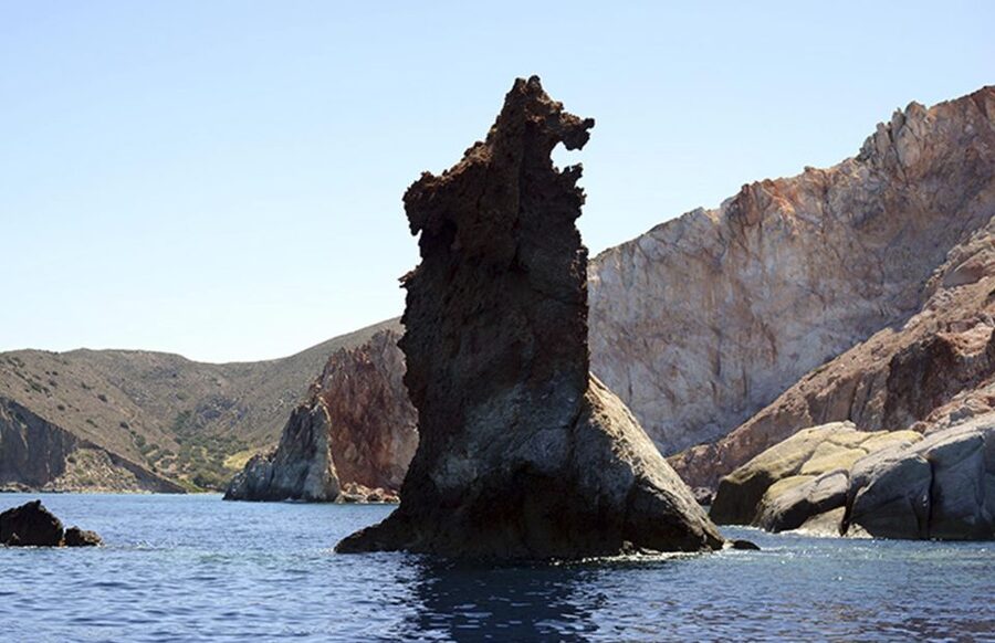 Milos: Milos and Polyaigos Snorkeling and SUP Cruise - Poliegos and the blue water at Galazia Nera