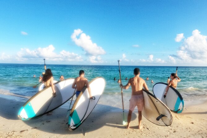Morning Session - All Levels Paddleboard Group Caribbean Sea - Snorkel gear depends on the sea