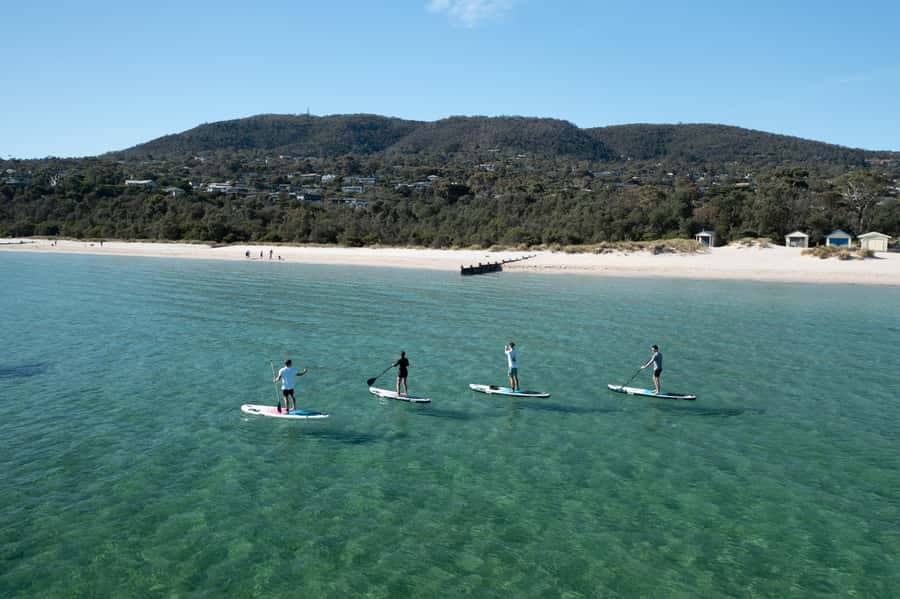 Mornington Peninsula: SUP, Hike, & Hot Springs Trip w/ Lunch - Morning SUP on Port Phillip Bay