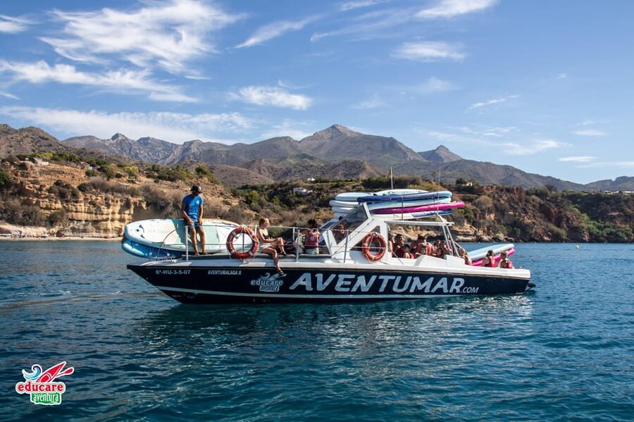 Nerja: Maro Waterfall Boat Trip with Paddleboarding & Drink - GoPro Photos Add Real Value