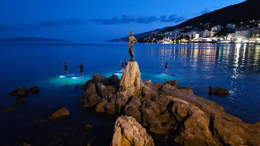 Opatija: Guided SUP Paddleboarding Adventure at Night - Starting at Slatina Beach after sunset