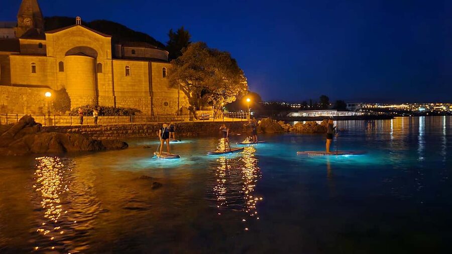 Opatija: Guided SUP Paddleboarding Adventure at Night - Hearing Opatija’s stories from the water