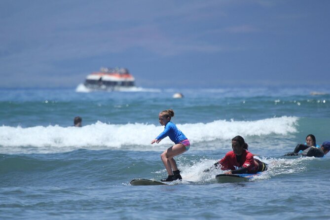 Outrageous Surf ScHool Lesson on Lahaina Side - A beginner lesson built around catching waves