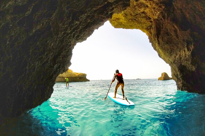 Paddle & Explore: Albufeira SUP Tour - Learning SUP before the coast opens up