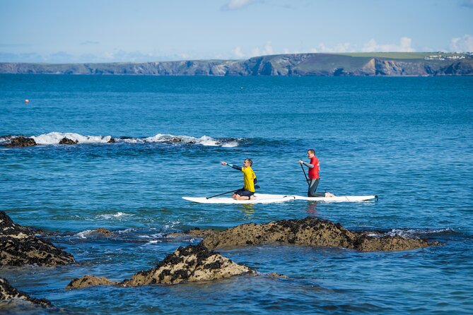 Paddleboarding Around Newquay's Coastline - Learning to stand on moving seawater
