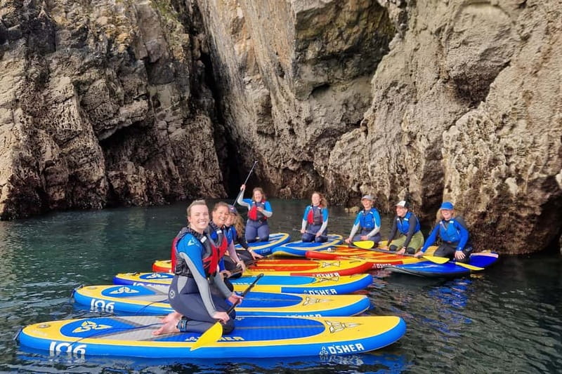 Pembrokeshire: Paddle Boarding At Tenby North Beach - Goscar Rock and the opening coastal views